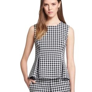 Diane von Furstenberg Sleeveless Gingham Blouse – Black & White – Size 4 – EUC